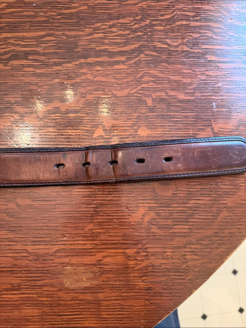 Badger Brown Leather Men's Belt with Multicolor Embroidery size 40